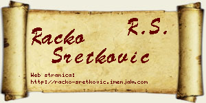 Racko Sretković vizit kartica